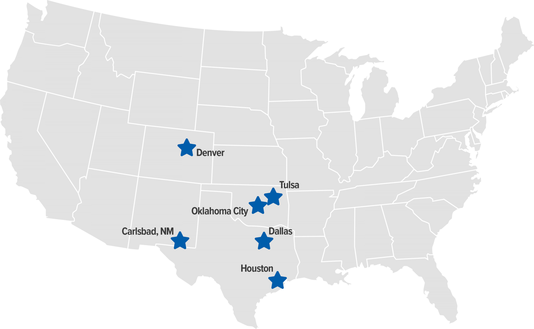 Map of Sendero Midstream field offices